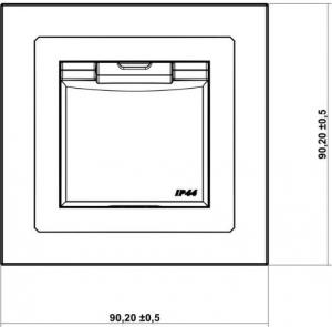 Karlik Gniazdo bryzgoszczelne z/u klapka dymna biały (DGPB-1zd) 3