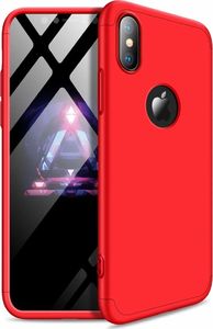 Hurtel 360 Protection etui na całą obudowę przód + tył iPhone XS Max czerwony (logo hole) 1