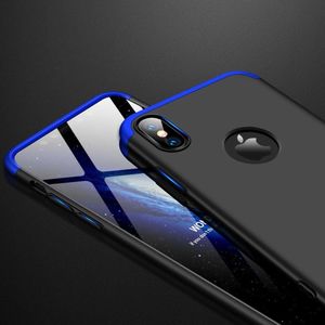 Hurtel 360 Protection etui na całą obudowę przód + tył iPhone XS Max czarno-niebieski (logo hole) 4