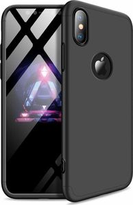 Hurtel 360 Protection etui na całą obudowę przód + tył iPhone XS Max czarny (logo hole) 1