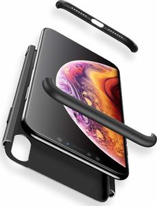 Hurtel 360 Protection etui na całą obudowę przód + tył iPhone XS Max czarny (logo hole) 6
