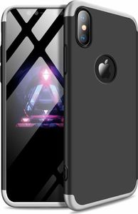 Hurtel 360 Protection etui na całą obudowę przód + tył iPhone XS Max czarno-srebrny (logo hole) 1