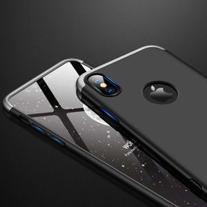 Hurtel 360 Protection etui na całą obudowę przód + tył iPhone XS Max czarno-srebrny (logo hole) 5