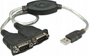 Kabel USB Manhattan USB-A - 2x RS-232 0.45 m Czarny (174947) 1