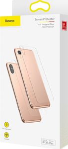 Baseus Rear Protector szkło hartowane na tył obudowę telefonu iPhone XS Max przezroczysty (SGAPIPH65-ABM02) 7