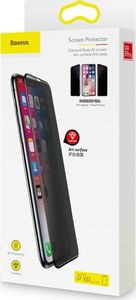 Baseus Diamond Body Tempered Glass szkło hartowane 3D 0,3 mm ze wzmocnioną ramką i filtrem Privacy Apple iPhone XR czarny 8