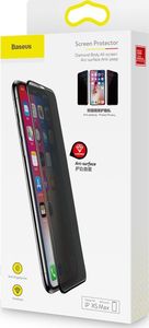 Baseus Baseus Diamond Body Tempered Glass szkło hartowane 3D 0,3 mm ze wzmocnioną ramką i filtrem Privacy Apple iPhone XS Max czarny 9