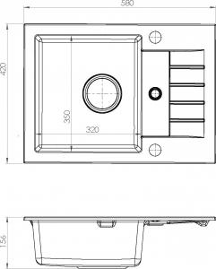 Zlewozmywak Alveus ALVEUS AMARO 30 Zlewozmywak granital kolor czarny 91, z syfonem POP-UP 2