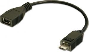 Adapter USB Lindy Przejściówka (adapter) na kablu Mini USB B - Micro USB B (70392) 1