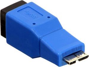 Adapter USB Lindy microUSB 3.0 - USB-B Niebieski 2
