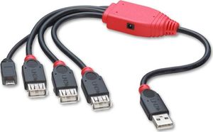 HUB USB Lindy Lindy 42704 Rozdzielacz (hub) 4-portowy USB 2.0 + Micro USB B 1