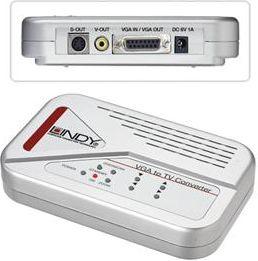 Adapter AV Lindy Composite Video - S-Video - D-Sub (VGA) srebrny (32566) 1