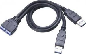 Akasa USB zew. - USB wew., 0.3m, Czarny (AKCBUB1230BK) 1