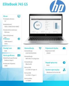 Laptop HP Laptop EliteBook 755 G5 R5Pro 2500U 256/8G/W10P/14 3UP65EA-3UP65EA 3