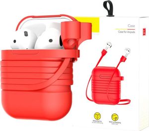 Baseus Etui ochronne do AirPods + Strap czerwone 2