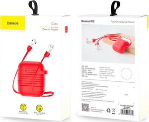 Baseus Etui ochronne do AirPods + Strap czerwone 13