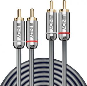 Kabel Lindy RCA (Cinch) x2 - RCA (Cinch) x2 10m srebrny (35349) 2