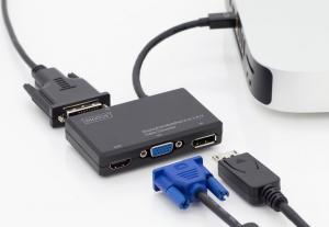 Adapter AV Digitus DisplayPort Mini - DisplayPort - HDMI - D-Sub (VGA) - DVI-D czarny (DA-70465) 1