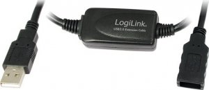 Kabel USB LogiLink USB-A - USB-A 15 m Czarny (UA0145) 1