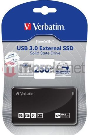 Dysk zewnętrzny SSD Verbatim SSD 256 GB Czarny (47623) 5