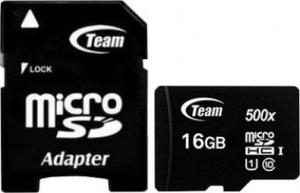 Karta TeamGroup 500x MicroSDHC 16 GB Class 10 UHS-I  (TUSDH16GCL10U03) 1