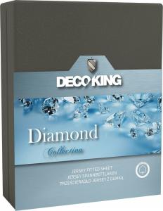 Decoking Prześcieradło Jersey Diamond Collection szare 220x200 (zakładka 25cm) 1
