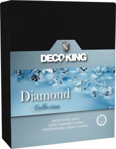 Decoking Prześcieradło Jersey Diamond Collection czarne 120x200 cm (zakładka 40cm) 1