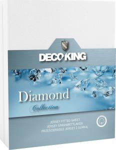 Decoking Prześcieradło Jersey Diamond Collection białe 140x200cm (zakładka 40cm) 1