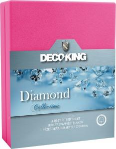 Decoking Prześcieradło Jersey Diamond Collection różowe 160x200 cm (zakładka 25cm) 1