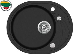 Zlewozmywak Aquasanita Dirbtinio granito virtuvinė plautuvė Aquasanita Clarus SR102, 601 Juoda metallic 1