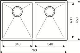 Zlewozmywak Aquasanita Nerūdijančio plieno virtuvinė plautuvė Aquasanita Enna ENN 200L 3