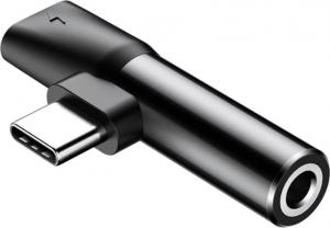Adapter USB Baseus L41 USB-C - Jack 3.5mm + USB-C Czarny  (CATL41-01) 1