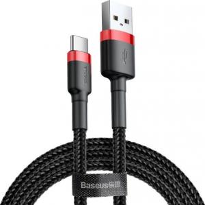 Kabel USB Baseus USB-A - USB-C 2 m Czarno-czerwony (CATKLF-C91) 1