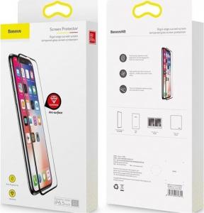 Baseus Szkło hartowane 0.2mm do iPhone XR, czarna ramka 2