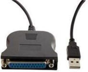 Kabel USB 4World Wtyczka prosta USB-A - DB25 1.1 m Czarny (8734) 1