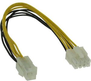 InLine ATX/EPS 4-pin - ATX/EPS 8-pin, 0.2m, Żółty (26633) 1