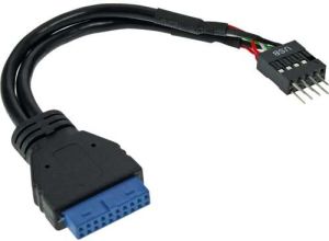 InLine USB 19 pin - USB 8 pin, 0.15m, Czarny (33446I) 1