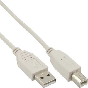 Kabel USB InLine USB-A - USB-B 0.5 m Biały (34505H) 1