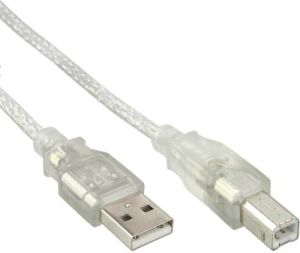 Kabel USB InLine USB-A - USB-B 1 m Przezroczysty (34510) 1