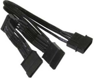Nzxt 0.2m,  (Rozgałęźnik Molex na 3x SATA 20cm - opływowy czarny ( CB-43SATA )) 1