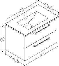 UAB KAME szafka podumywalkowa Allegro 76 cm, błyszczący szary (8728794) 4