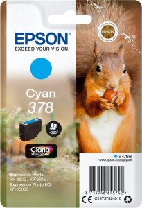 Tusz Epson Epson 378 - 4.1 ml - Cyan - Original - Blister with RF- / acoustic Alarm signal - Ink cartridge - for Expression Photo XP- 8500 Small- in- One 1