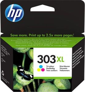 Tusz HP HP 303XL - 10 ml - High coverage - dye-based tricolor - Original ink cartridge - for Envy Photo 6220, Photo 6230, Photo 6255, Photo 7134, Photo 7155, Photo 7855 (T6N03AE # 301) 1