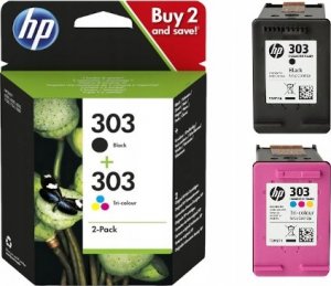 Tusz HP  303 Combo Pack - 2 Pack - Black, Dye Based Tri-Color - Original Ink Cartridge - for Envy Photo 6220, Photo 6230, Photo 7134 1