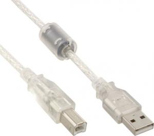Kabel USB InLine USB-A - USB-B 0.3 m Przezroczysty (34503) 1
