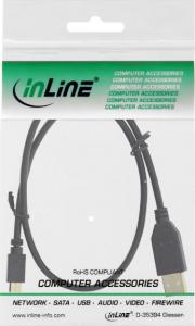 Kabel USB InLine USB-A - 0.3 m Czarny (31703P) 2