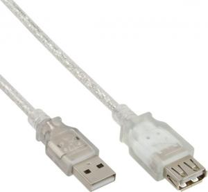 Kabel USB InLine USB-A - USB-A 0.3 m Przezroczysty (34650) 1