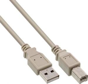 Kabel USB InLine USB-A - USB-B 0.3 m Beżowy (34503H) 1