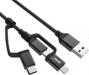 Kabel USB InLine USB-A - Lightning 1.5 m Czarny (31415S) 1