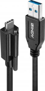 Kabel USB Lindy USB-A - USB-C 1 m Czarny (41878) 1